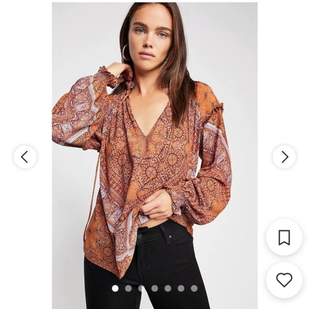 Free people little runway peasant blouse size S